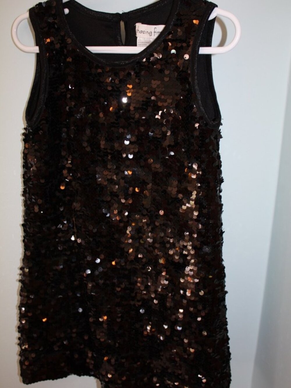Chasing Fireflies Size 6 Black Sequin Holiday Wedding Special Occasion Dress EUC